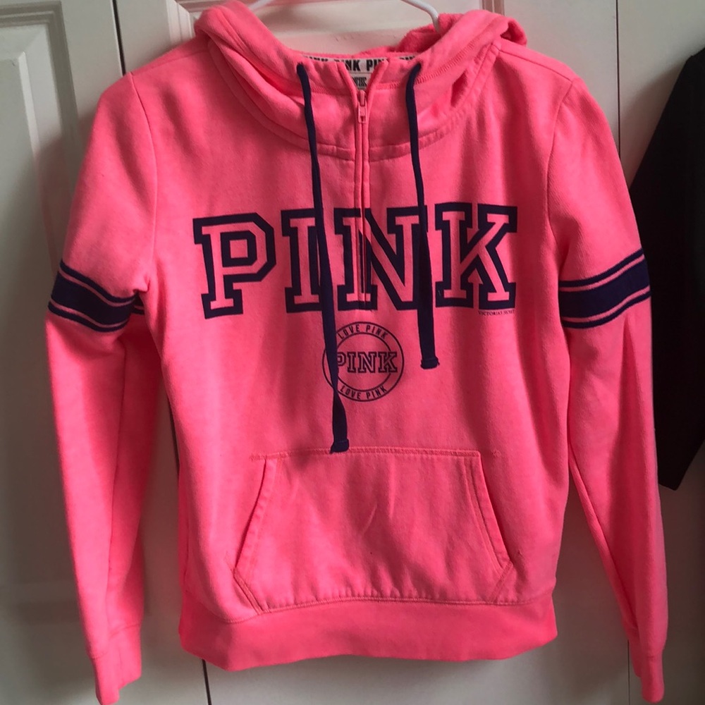Pink and navy blue sweatshirt